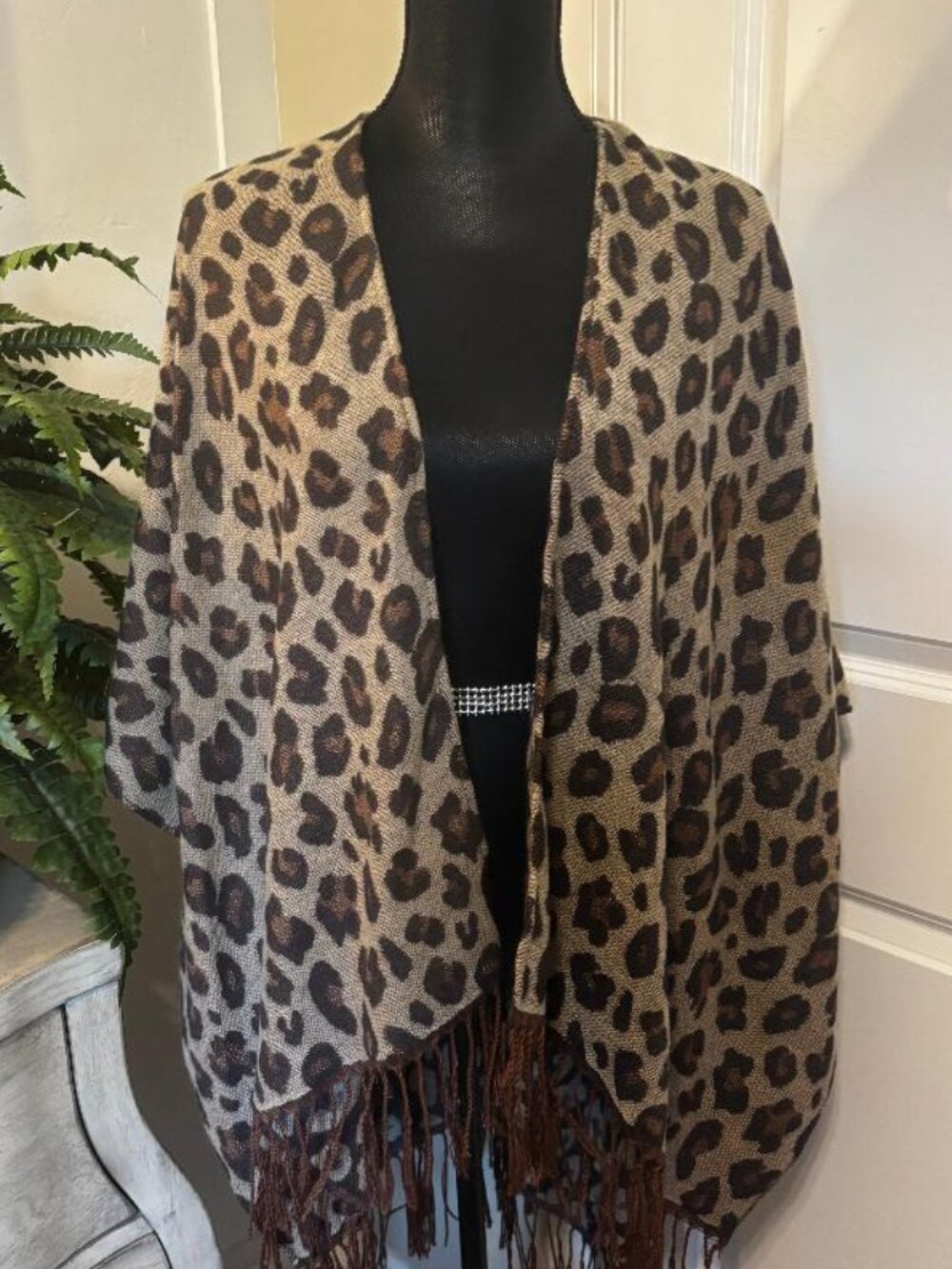 Leopard Print Poncho